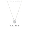 White Heart Cubic Zirconia Solitaire Necklace in Brass