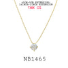 Round White CZ Solitaire Pendant Necklace In Gold Plated Brass, 18"