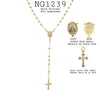 18K Gold-Filled Double Face Medal, St. Benedict and Cross pendant Necklace