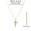 18K Gold-Filled 18Inch/45cm Cross Pendant Figaro Necklace