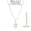 18K Gold-Filled 18Inch/45cm Hand Evil Eye Pendant Figaro Necklace