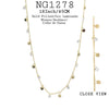 White Crystal Station Charm Necklace in 18K Gold-Filled 18Inch/45cm