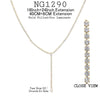 18K Gold-Filled CZ Tennis Tear Drop Pendant Necklace, 18"+3" extension