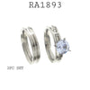 2 pc Solitaire Bridal Set Gold Silver Cubic Zirconia Stainless Steel Wedding Ring Set