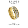 2 Row Eternity Stainless Steel Crystal Ring In Gold