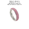 Stainless Steel Pink Crystal Pave Set All Around Wide Eternity Band Ring