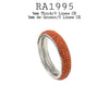 Stainless Steel Orange Crystal Pave Set All Around Wide Eternity Band Ring