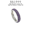 Stainless Steel Purple Crystal Pave Set All Around Wide Eternity Band Ring