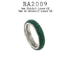 Stainless Steel Green Emerald Crystal Pave Set All Around Wide Eternity Band Ring