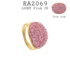 Gold Plated Stainless Steel Cubic Zirconia Large Fashion Pave CZ Cocktail Ring