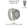 Men Carved Design Stainless Steel Cubic Zirconia Statement Ring