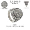 Men Oval PAVE Set CZ Stainless Steel Cubic Zirconia Statement Ring