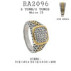 Men Square design PAVE Set CZ Stainless Steel Cubic Zirconia Statement Ring