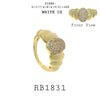 Puffy Pave Set CZ Cocktail Statement Fashion Ring in Brass