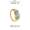 Sideways Big OVAL CZ Cocktail Statement Fashion Ring in Brass