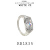 Sideways Big OVAL CZ Cocktail Statement Fashion Ring in Brass