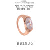 Sideways Big OVAL CZ Cocktail Statement Fashion Ring in Brass