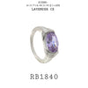 Sideways Big OVAL CZ Cocktail Statement Fashion Ring in Rhodium Plated Brass