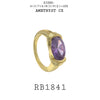 Sideways Big OVAL CZ Cocktail Statement Fashion Ring in Gold Plated Brass