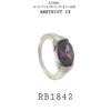 Sideways Big OVAL CZ Cocktail Statement Fashion Ring in Rhodium Plated Brass