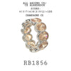 Big Eternity Bezel Set Oval Cut Champagne CZ Ring in Brass, 6mm
