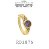 Purple Amethyst CZ Bezel Set Solitaire Engagement Ring in Brass