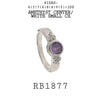 Purple Amethyst CZ Bezel Set Solitaire Engagement Ring in Brass