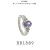 Lilac CZ Oval Bezel Set Solitaire Engagement Ring in Brass