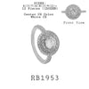 White Solitaire CZ Double Halo Cut CZ  Engagement Ring in Brass