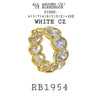 Big Eternity Bezel Set Oval Cut Pink CZ Ring in Brass, 6mm