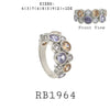 Multicolor Bubble Design Bezel Set CZ Cocktail Statement Fashion Ring in Brass