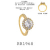 Round Solitaire CZ Halo Cut CZ  Engagement Ring in Brass