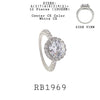 Round Solitaire CZ Halo Cut CZ  Engagement Ring in Brass