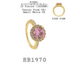 Round Solitaire CZ Halo Cut CZ Gold Plated Engagement Ring in Brass
