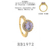 Round Solitaire CZ Halo Cut CZ Gold Plated Engagement Ring in Brass