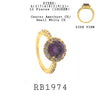 Round Solitaire CZ Halo Cut CZ Gold Plated Engagement Ring in Brass