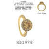 Round Solitaire CZ Halo Cut CZ Gold Plated Engagement Ring in Brass