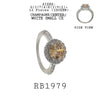 Round Solitaire CZ Halo Cut CZ Silver  Engagement Ring in Brass