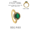 Round Solitaire CZ Halo Cut CZ Gold Plated Engagement Ring in Brass