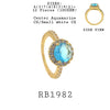 Round Solitaire CZ Halo Cut CZ Gold Plated Engagement Ring in Brass