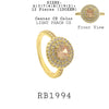 Light Peach Solitaire CZ Double Halo Cut CZ  Engagement Ring in Brass
