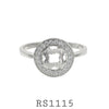 925 Sterling Silver CZ Engagement Wedding Halo CZ Ring