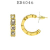 Multi Shaped CZ Elegant  Hoop Earrings in Brass, 25mm