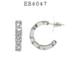 Multi Shaped CZ Elegant  Hoop Earrings in Brass, 25mm