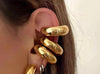 Chunky Ear Cuff Earrings, Gold Ear Cuff Earrings, C-Shape Wrap Earrings, Gold Cuff, Thick Ear Cuff, Wide Band Ear Cuff for Unpierced