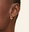 18K Gold Chunky Tube  Round Hoops, Hinged Closure, 15mm-30mm