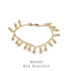 18K Gold-Filled Faux Pearl Kids Round Charms Bracelet