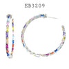 Multi Color Cubic Zirconia Hoops Fashion Brass Earrings