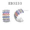 Multi Color Fashion Cubic Zirconia Hoops Brass Earrings