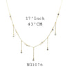 18K Gold-Filled Cubic Zirconia Station Necklace with Charms